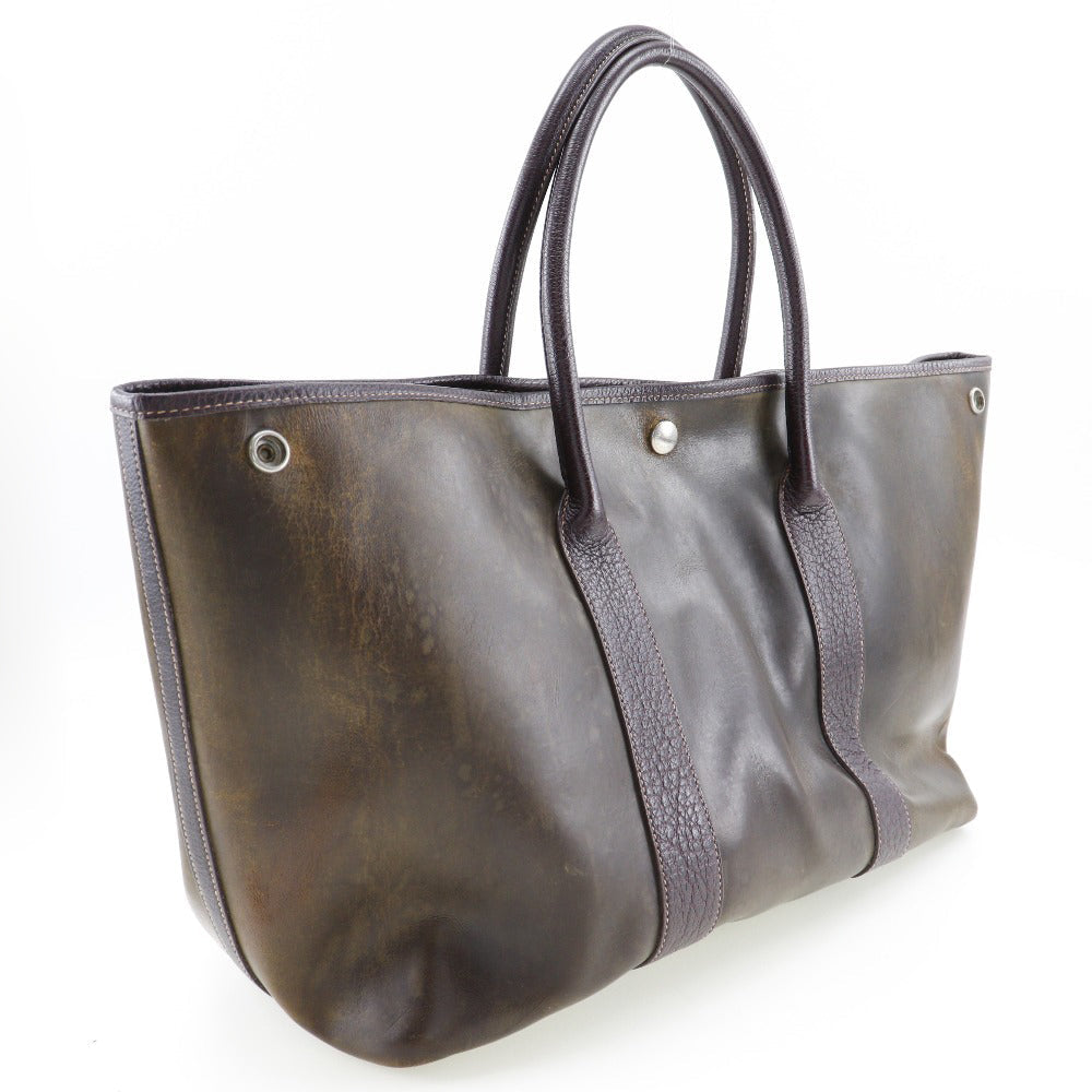 HERMES Tote Bag Amazonia Brown Garden party PM unisex(Unisex) Used