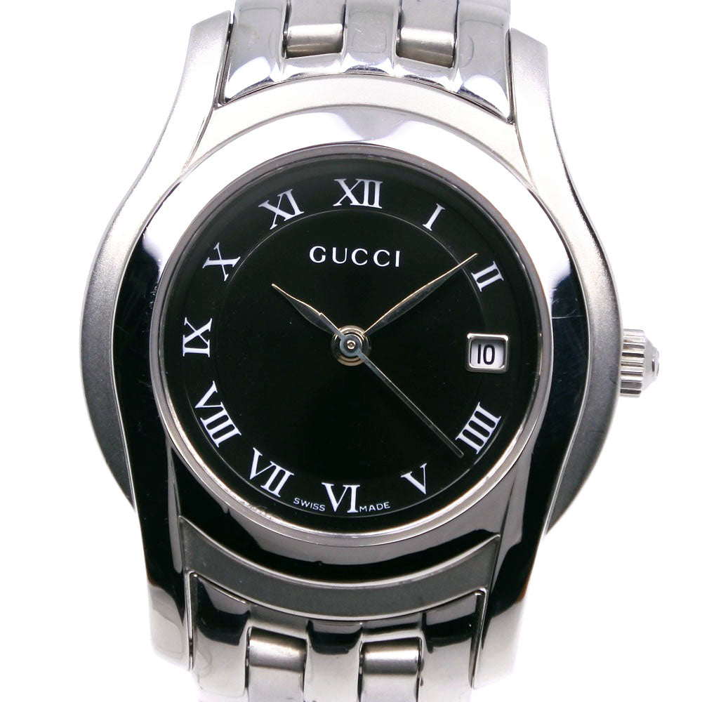 GUCCI Watches Quartz 5500L Stainless Steel Silver G class black dial Women Used