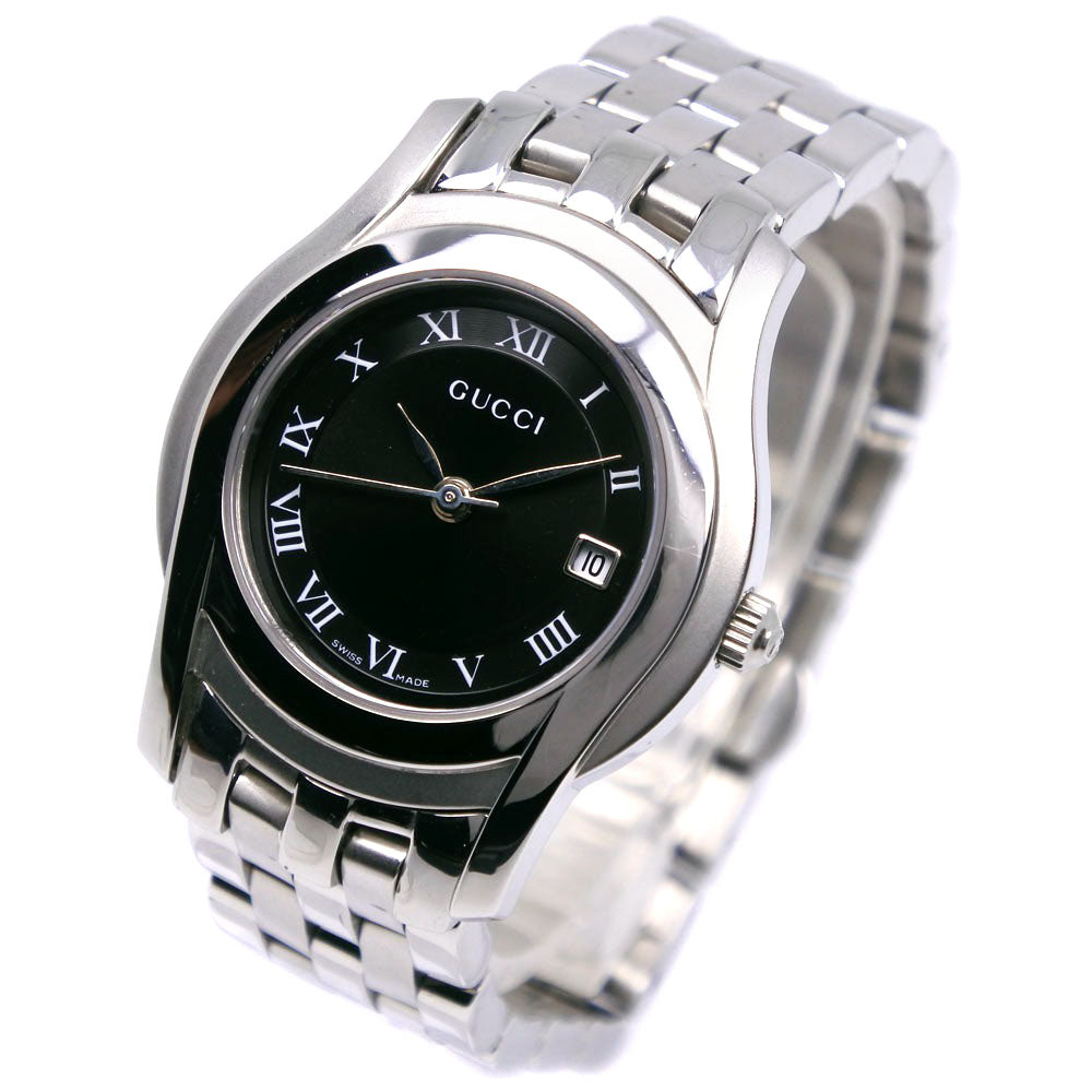 GUCCI Watches Quartz 5500L Stainless Steel Silver G class black dial Women Used