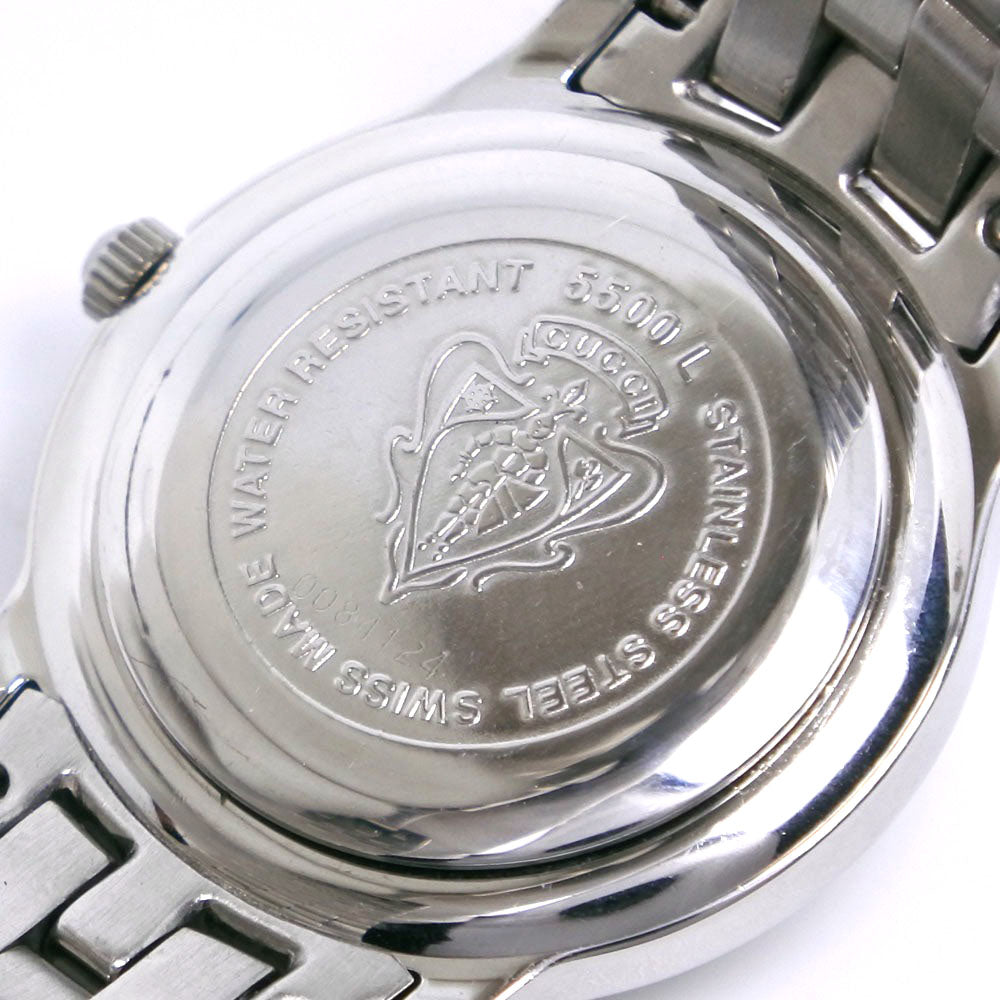 GUCCI Watches Quartz 5500L Stainless Steel Silver G class black dial Women Used