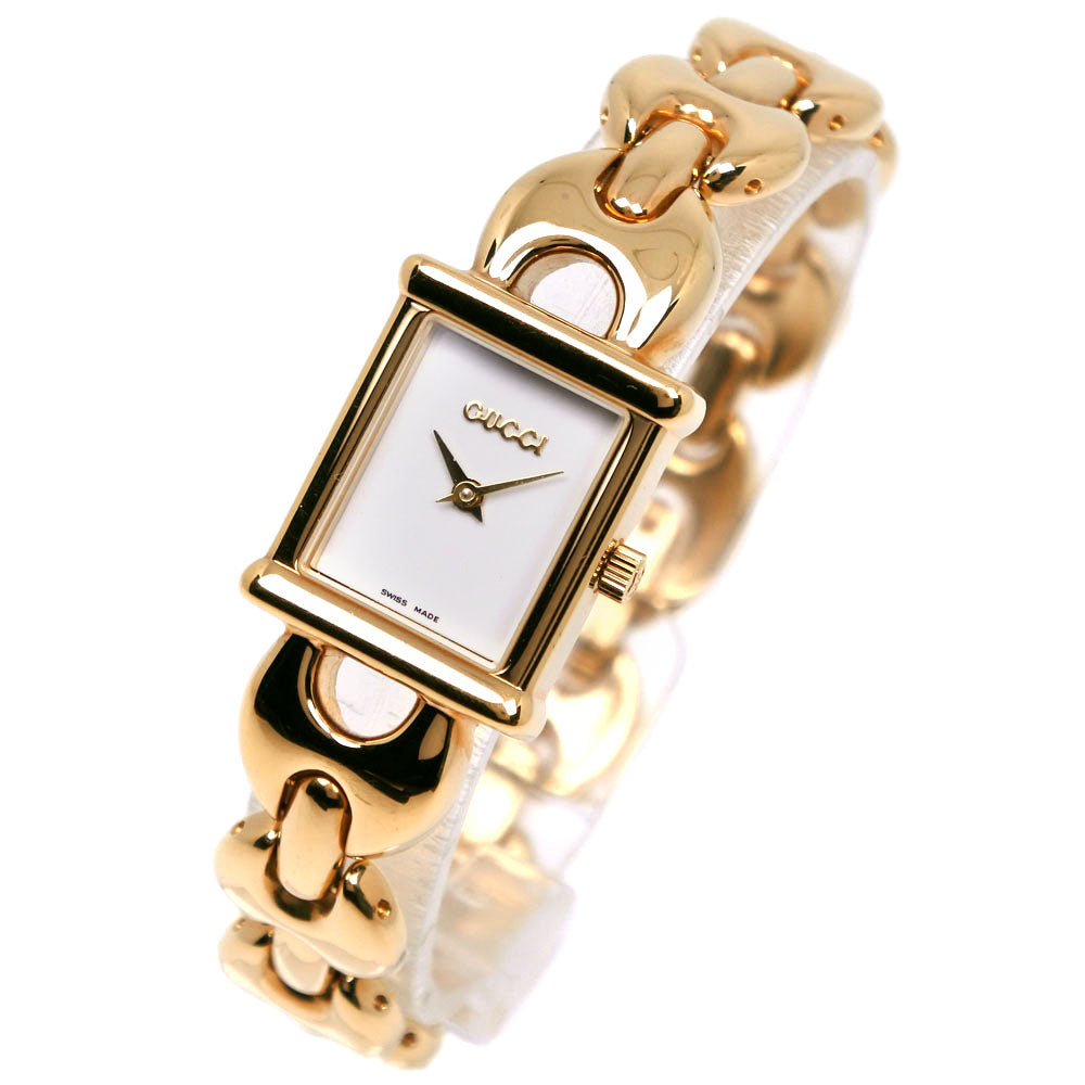 GUCCI Watches Quartz 1800L Plated Gold gold White dial Women Used