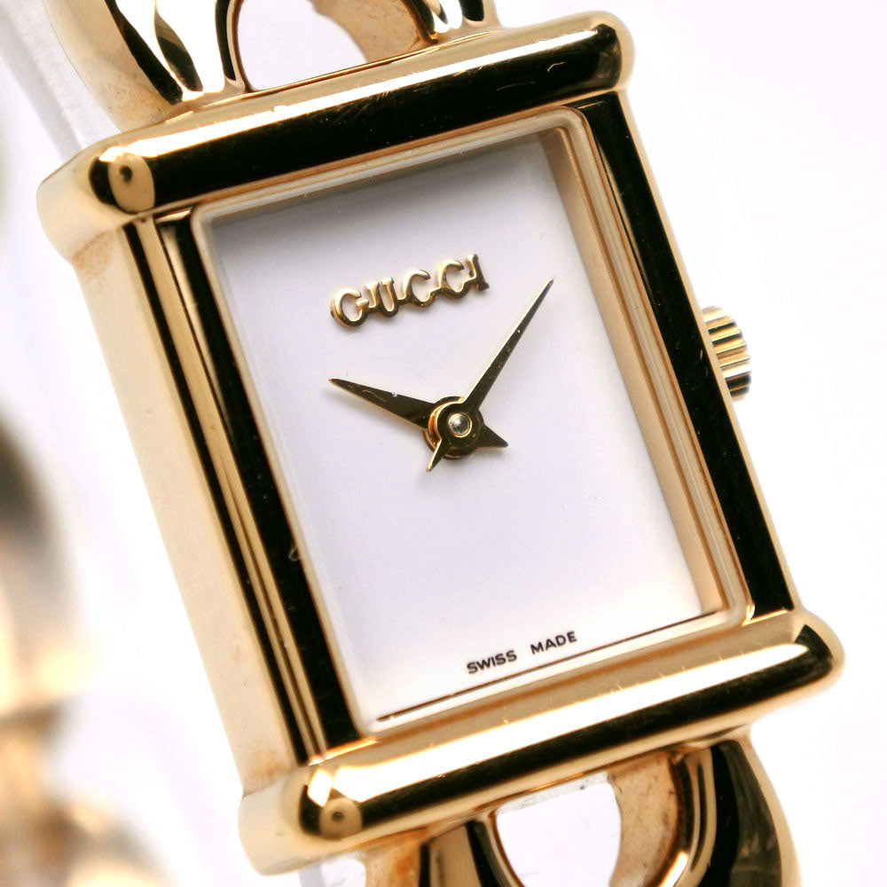 GUCCI Watches Quartz 1800L Plated Gold gold White dial Women Used