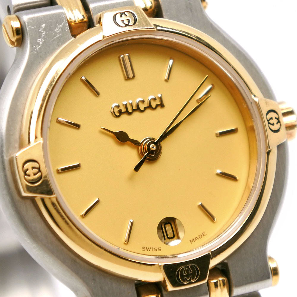 GUCCI Watches Quartz 9000L Stainless Steel gold gold dial Women Used