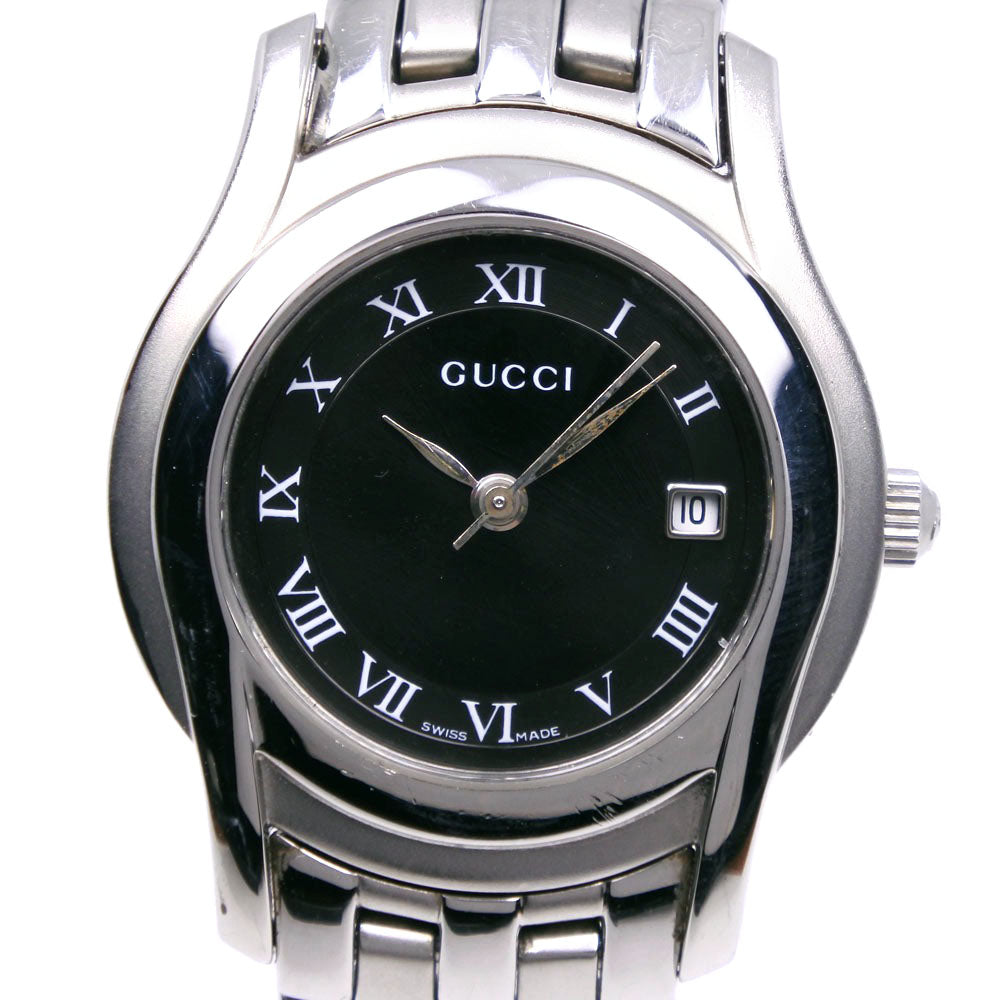 GUCCI Watches Quartz 5500L Stainless Steel Silver G class black dial Women Used
