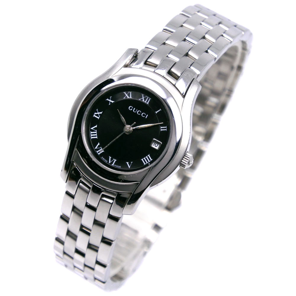 GUCCI Watches Quartz 5500L Stainless Steel Silver G class black dial Women Used