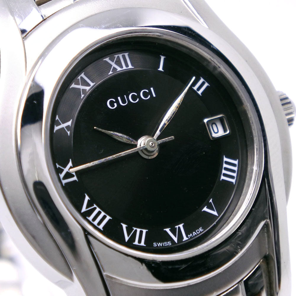 GUCCI Watches Quartz 5500L Stainless Steel Silver G class black dial Women Used