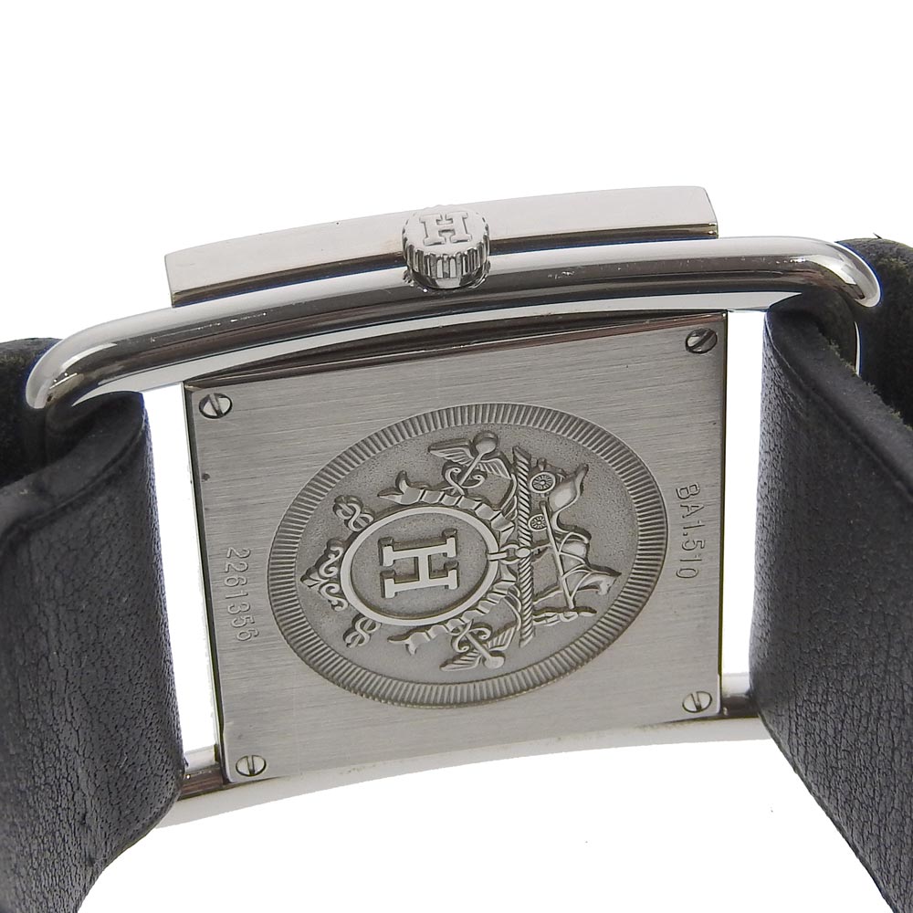 HERMES Watches Quartz BA1.510 Stainless Steel , Embossed Leather white Valenia White dial