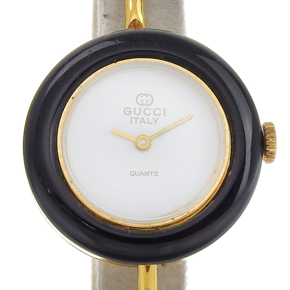 GUCCI Watches Quartz Plated Gold white Change bezel White dial