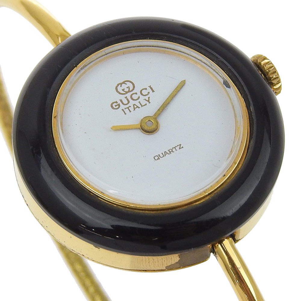 GUCCI Watches Quartz Plated Gold white Change bezel White dial
