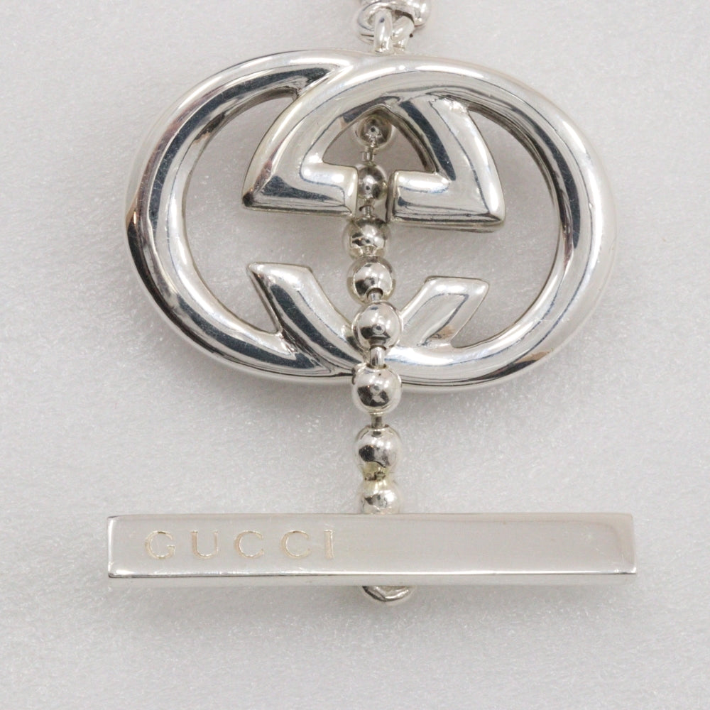 GUCCI bracelet Silver925 Silver Ball chain Interlocking G Women 16 Used