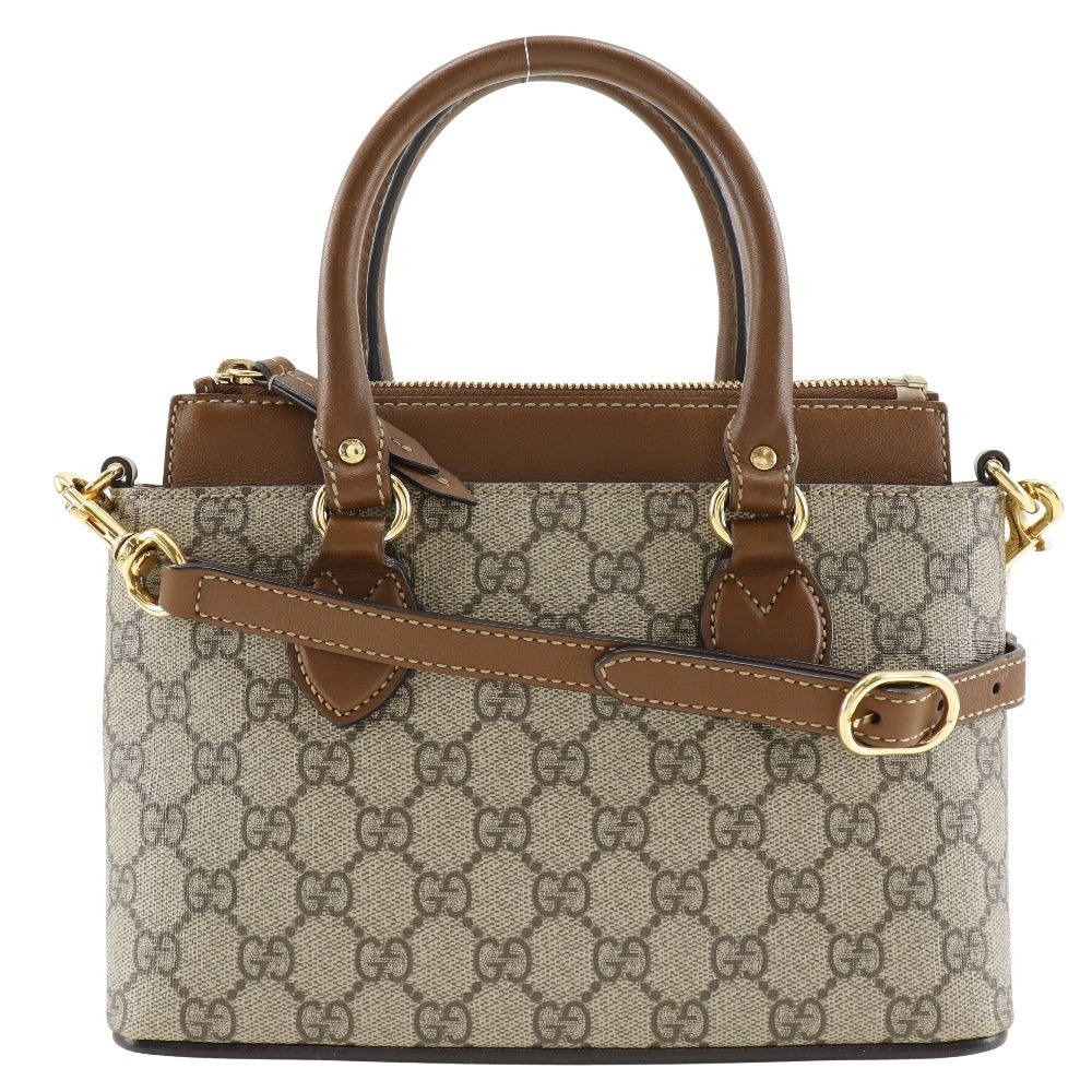 GUCCI Handbag 453177 GG Supreme Canvas beige 2WAYShoulder Women Used