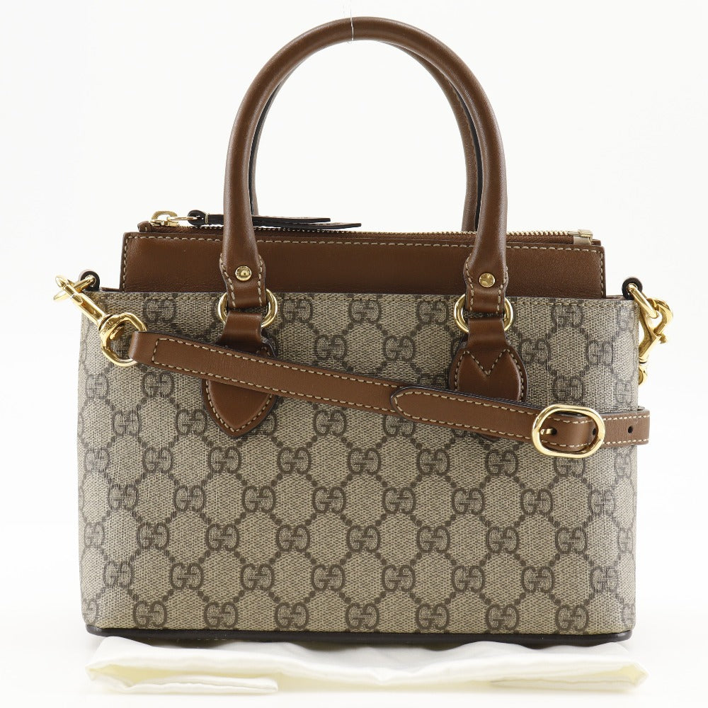 GUCCI Handbag 453177 GG Supreme Canvas beige 2WAYShoulder Women Used