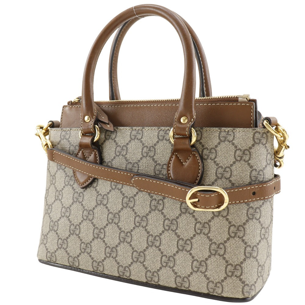 GUCCI Handbag 453177 GG Supreme Canvas beige 2WAYShoulder Women Used