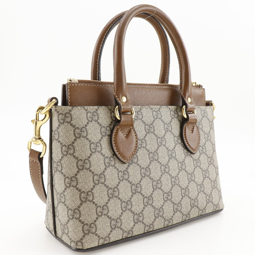 GUCCI Handbag 453177 GG Supreme Canvas beige 2WAYShoulder Women Used