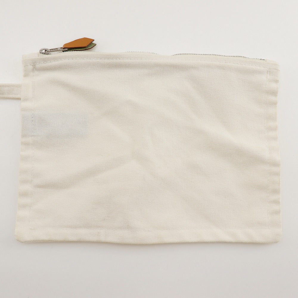 HERMES Tote Bag canvas Brown/Off White Chevault Women(Unisex) Used