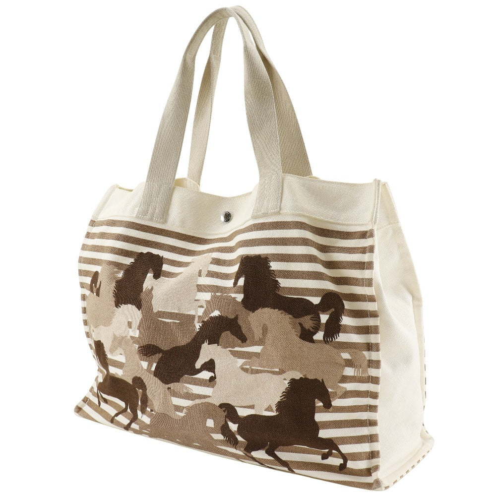 HERMES Tote Bag canvas Brown/Off White Chevault Women(Unisex) Used