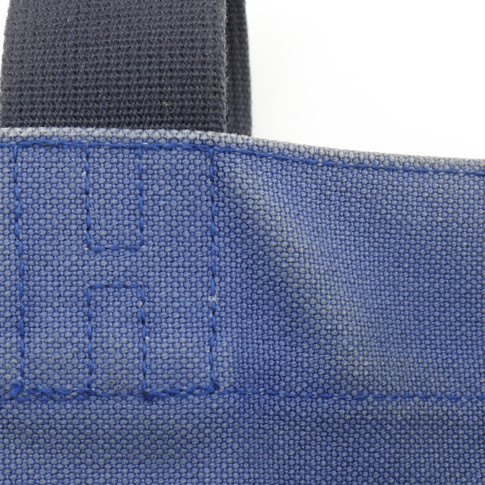 HERMES Tote Bag canvas Blue, Black Chevault Women(Unisex) Used