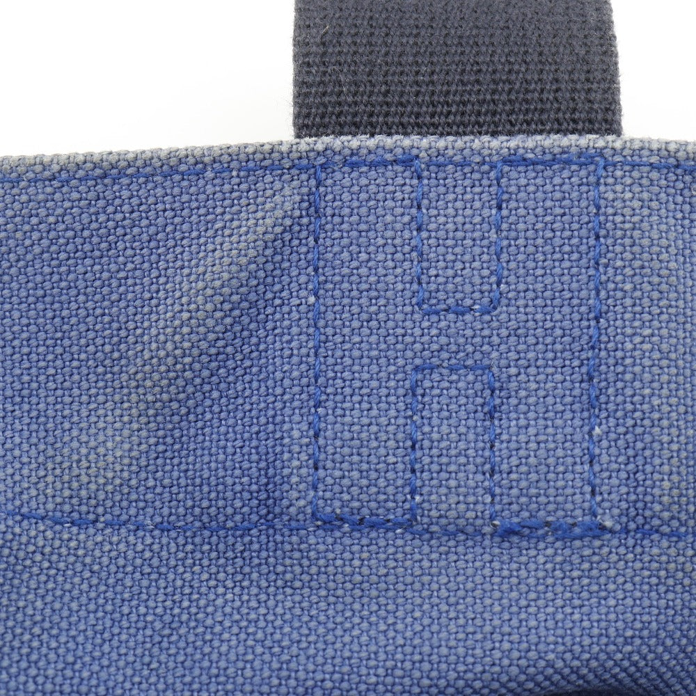 HERMES Tote Bag canvas Blue, Black Chevault Women(Unisex) Used