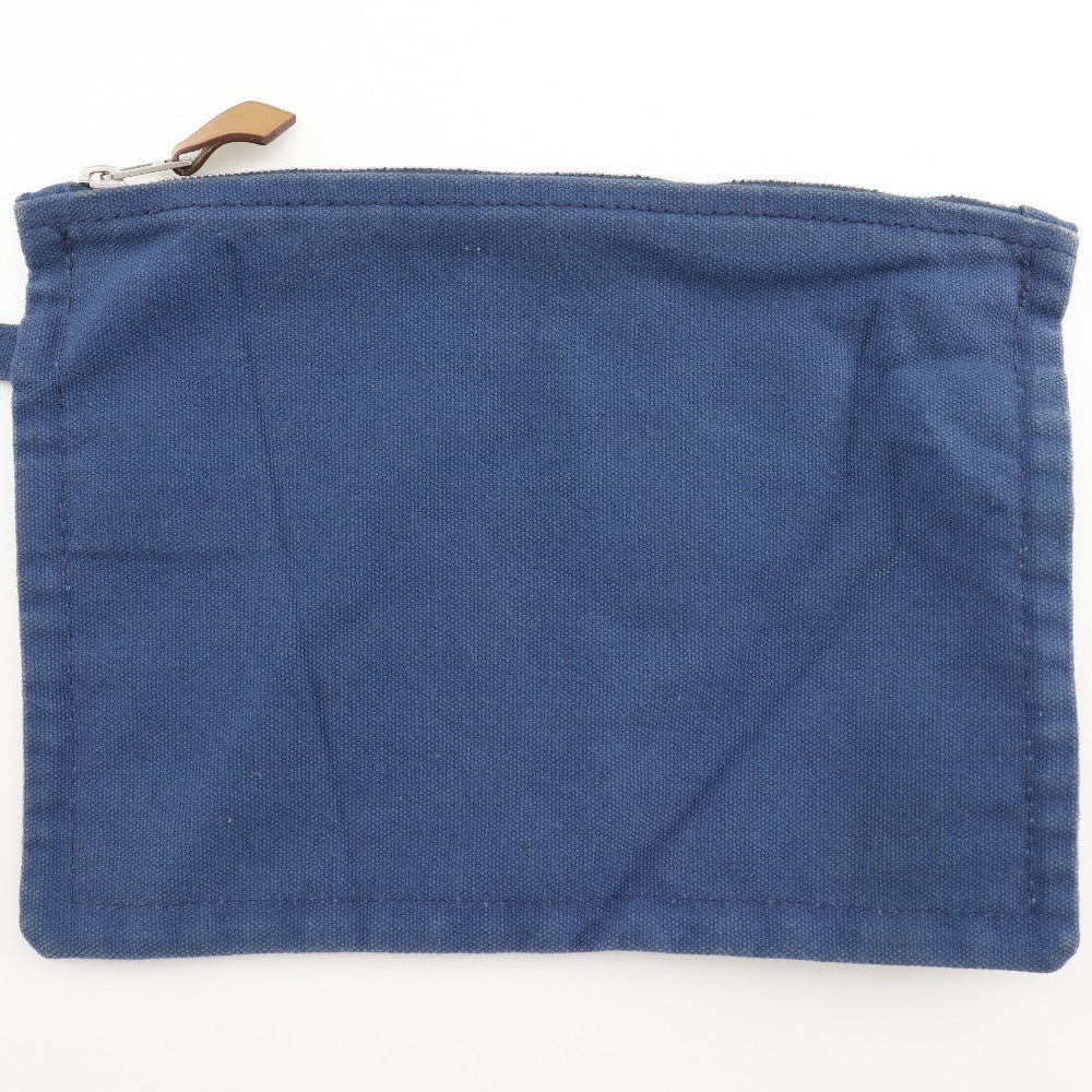 HERMES Tote Bag canvas Blue, Black Chevault Women(Unisex) Used