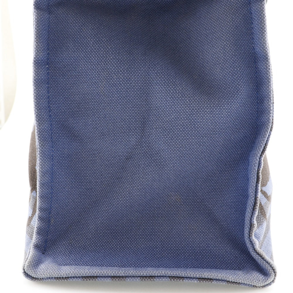 HERMES Tote Bag canvas Blue, Black Chevault Women(Unisex) Used