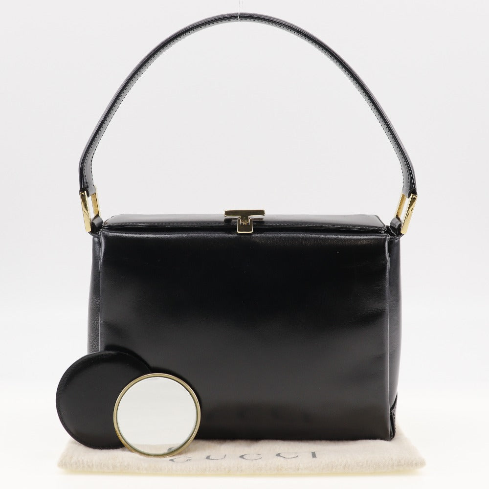 GUCCI Handbag leather black Old Gucci Women Used