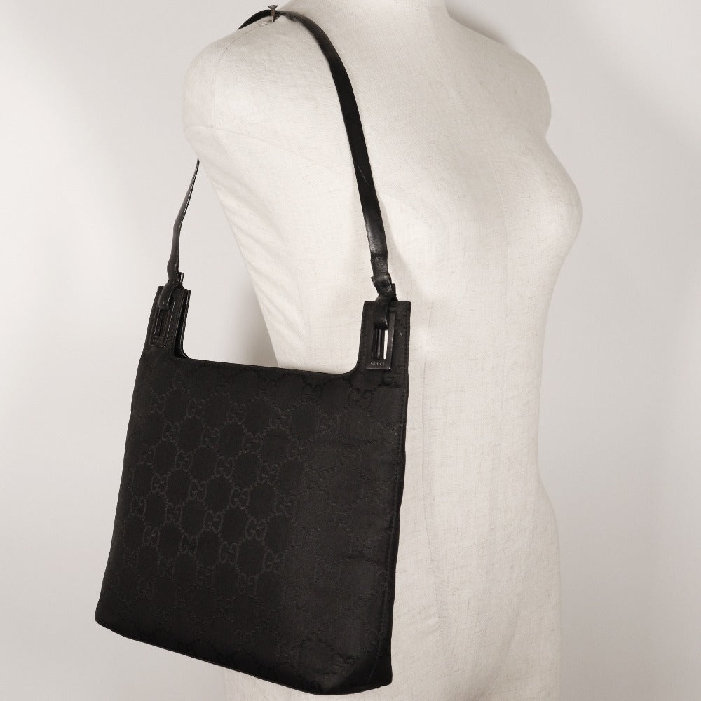 GUCCI Shoulder Bag 1998 GG nylon black one belt Women Used