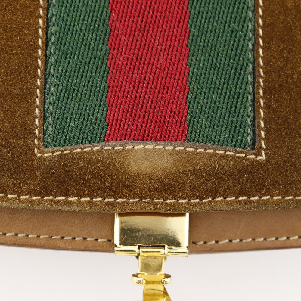 GUCCI Shoulder Bag Suede, Leather beige Sherry line Old Gucci Women Used