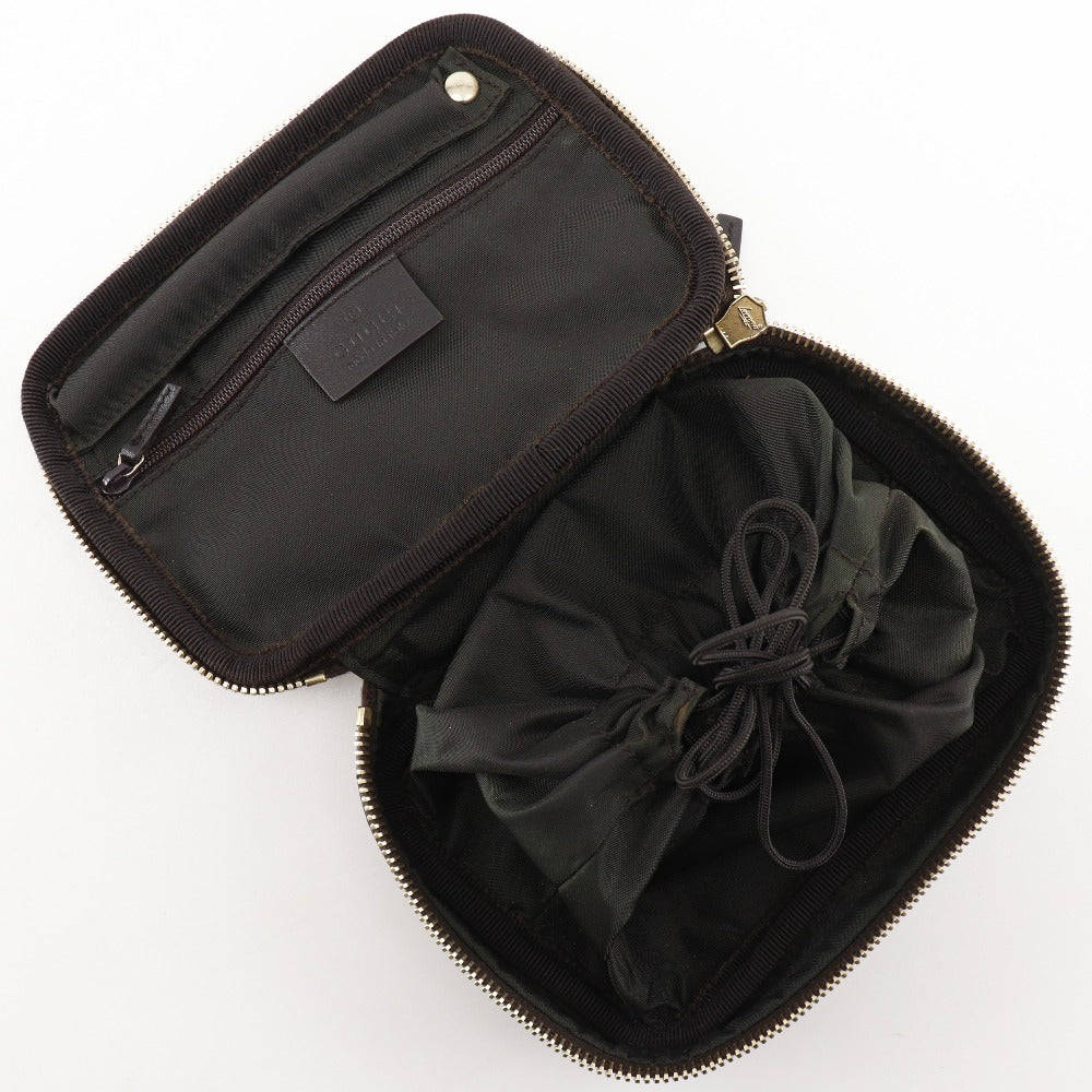 GUCCI Pouch 191187 Sima leather Brown GG Jewelry case Women Used