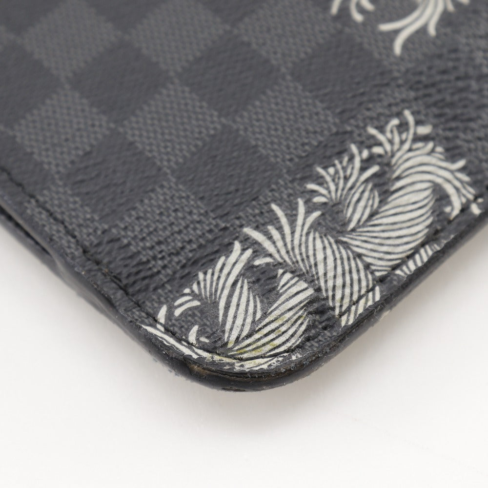 LOUIS VUITTON Clutch bag M61232 Damier Grafitto Canvas black Christopher nemes Pochette Jules GM mens Used