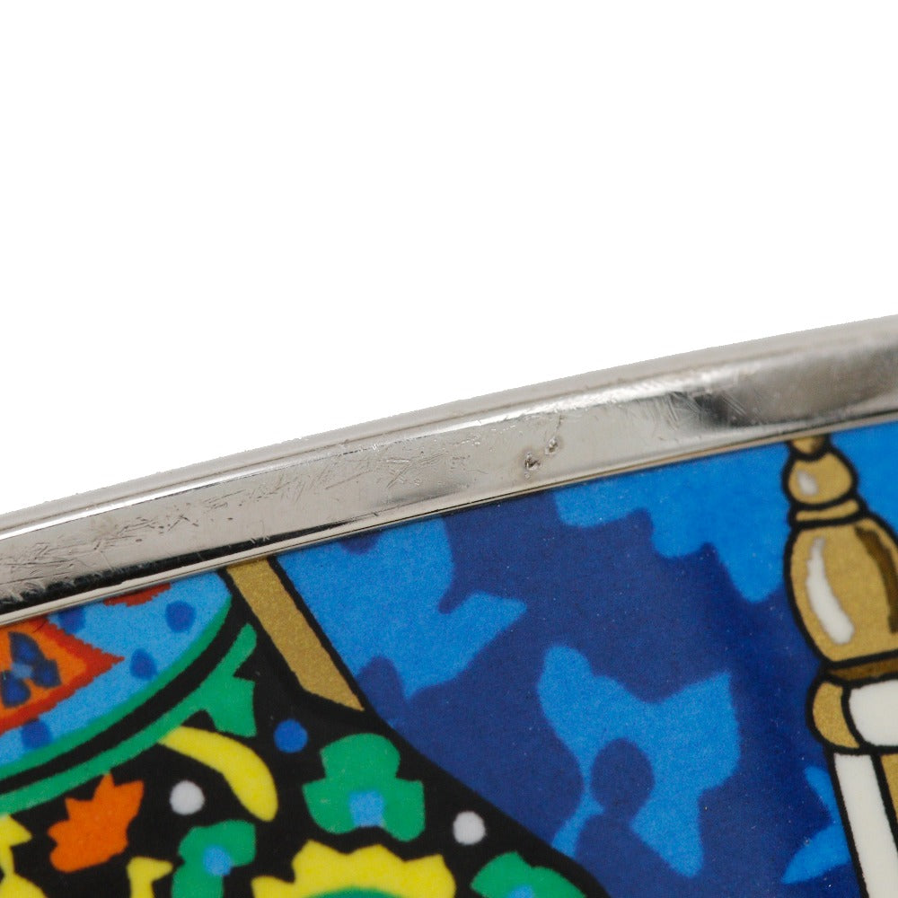 HERMES Bangle metallic Silver / blue cloisonne Emilel GM Women Used