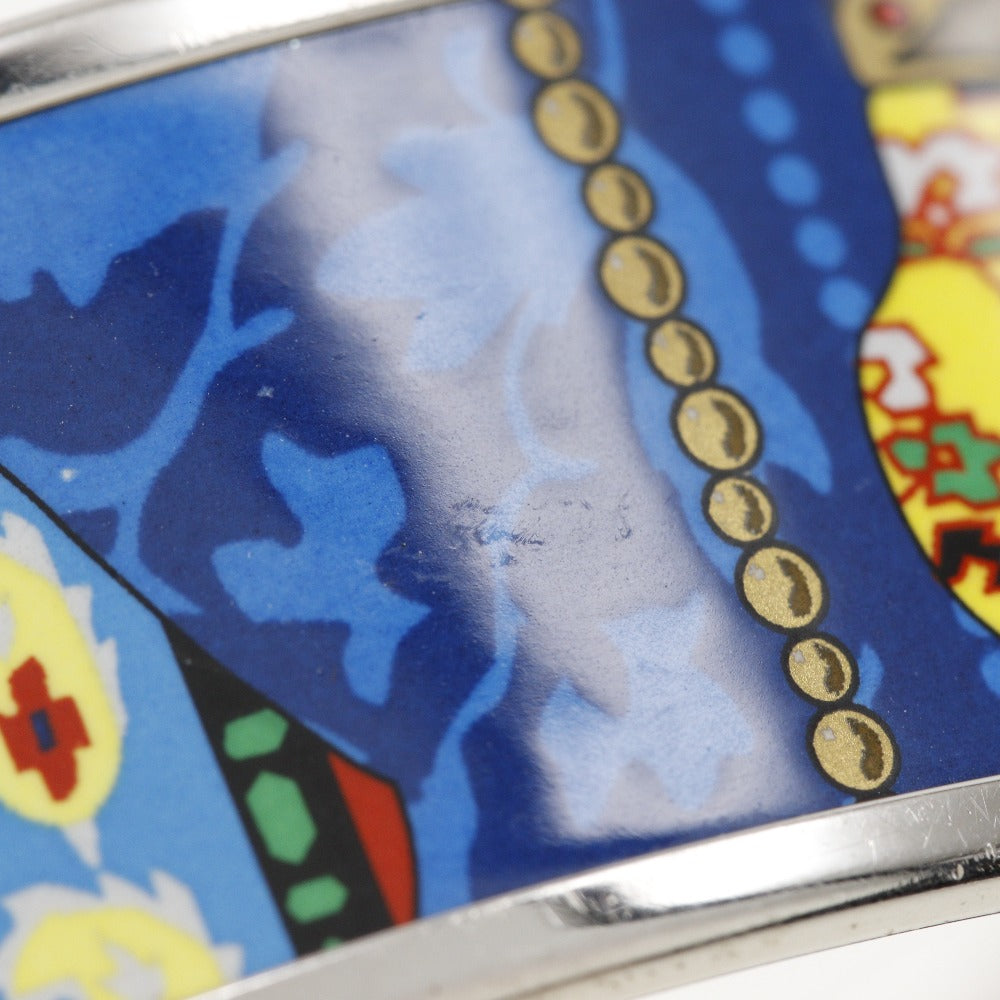 HERMES Bangle metallic Silver / blue cloisonne Emilel GM Women Used