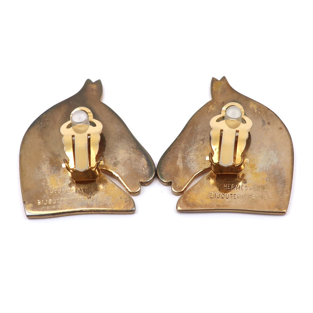 HERMES Earring Plated Gold gold BIJOUTERIE FANTAISIE Shuval