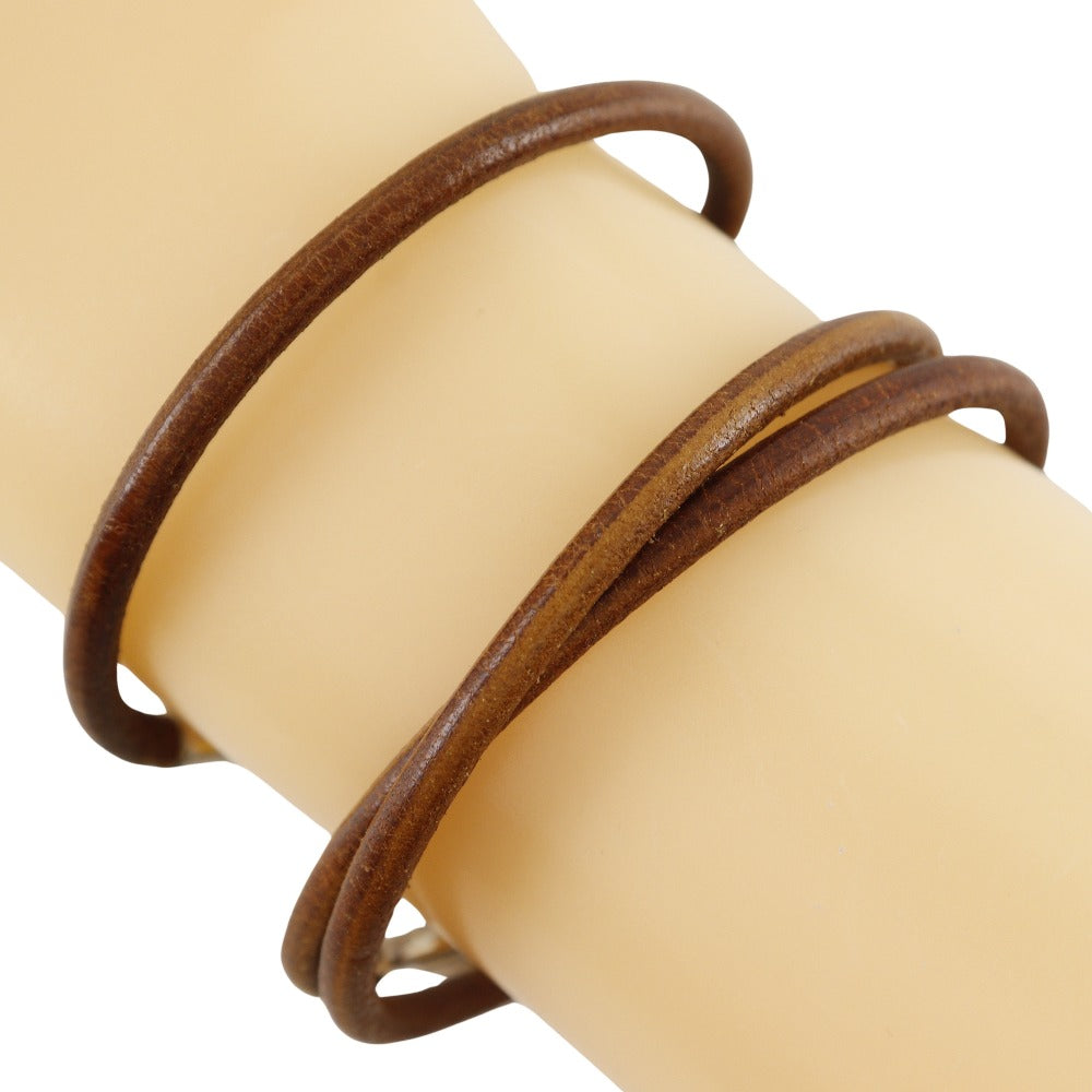 HERMES bracelet leather Brown choker set jumbo