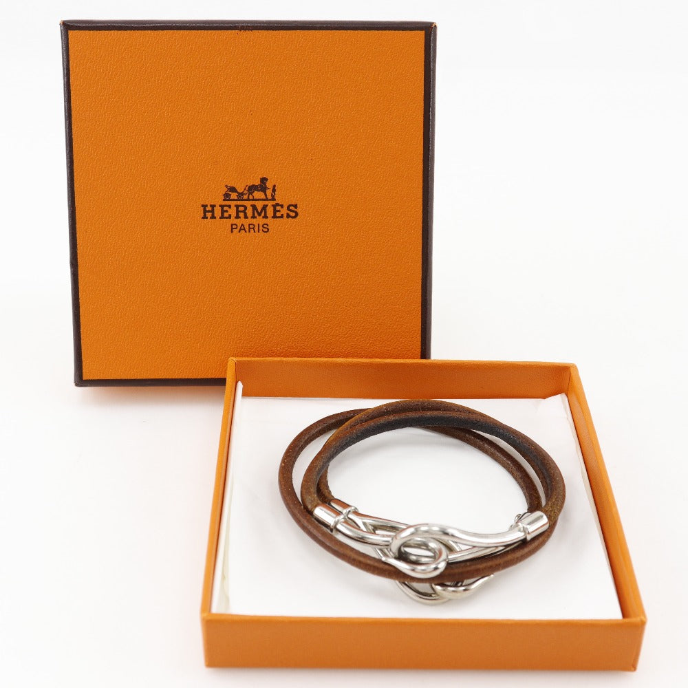 HERMES bracelet leather Brown choker set jumbo