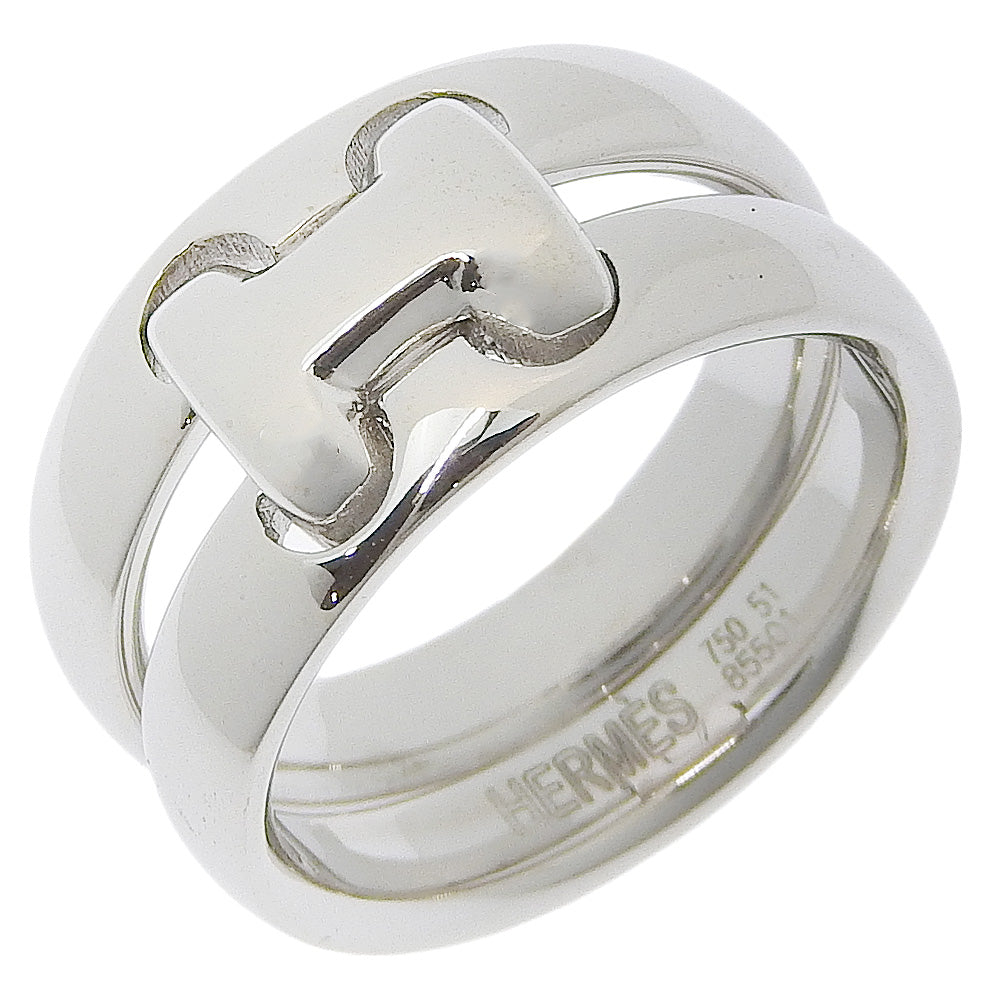 HERMES Ring K18 white gold Silver vintage Olympe 51
