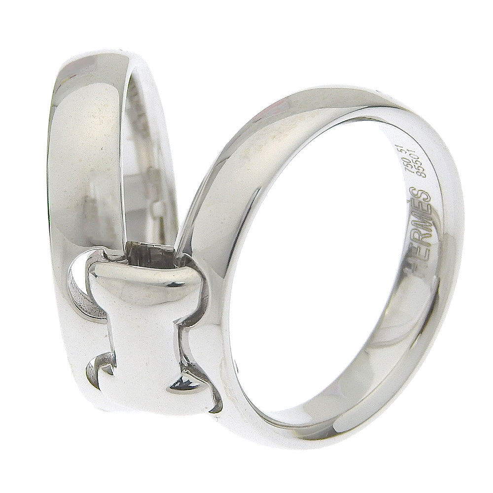 HERMES Ring K18 white gold Silver vintage Olympe 51