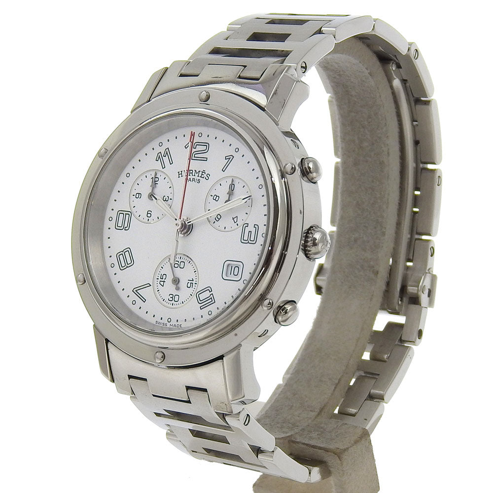 HERMES Watches Quartz CL1.910 Stainless Steel Silver Clipper White dial