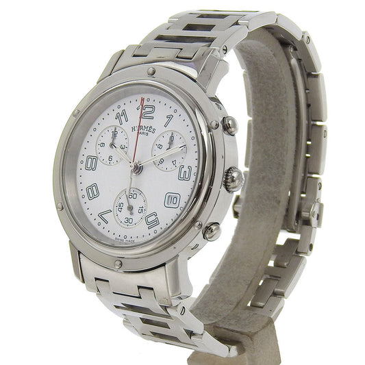 HERMES Watches Quartz CL1.910 Stainless Steel Silver Clipper White dial