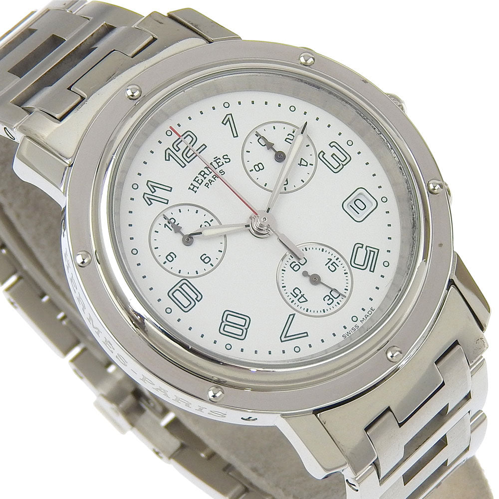 HERMES Watches Quartz CL1.910 Stainless Steel Silver Clipper White dial