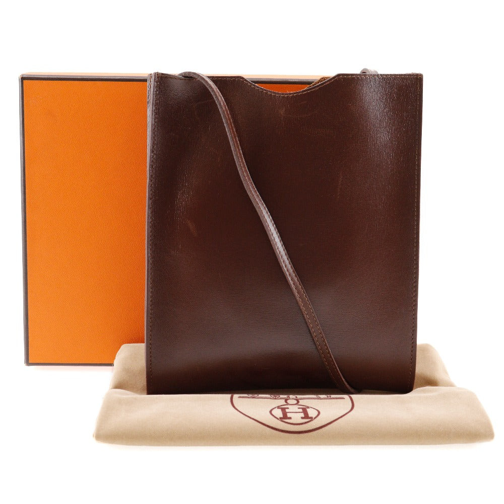 HERMES Shoulder Bag Calfskin Brown Omenitu Women(Unisex) Used