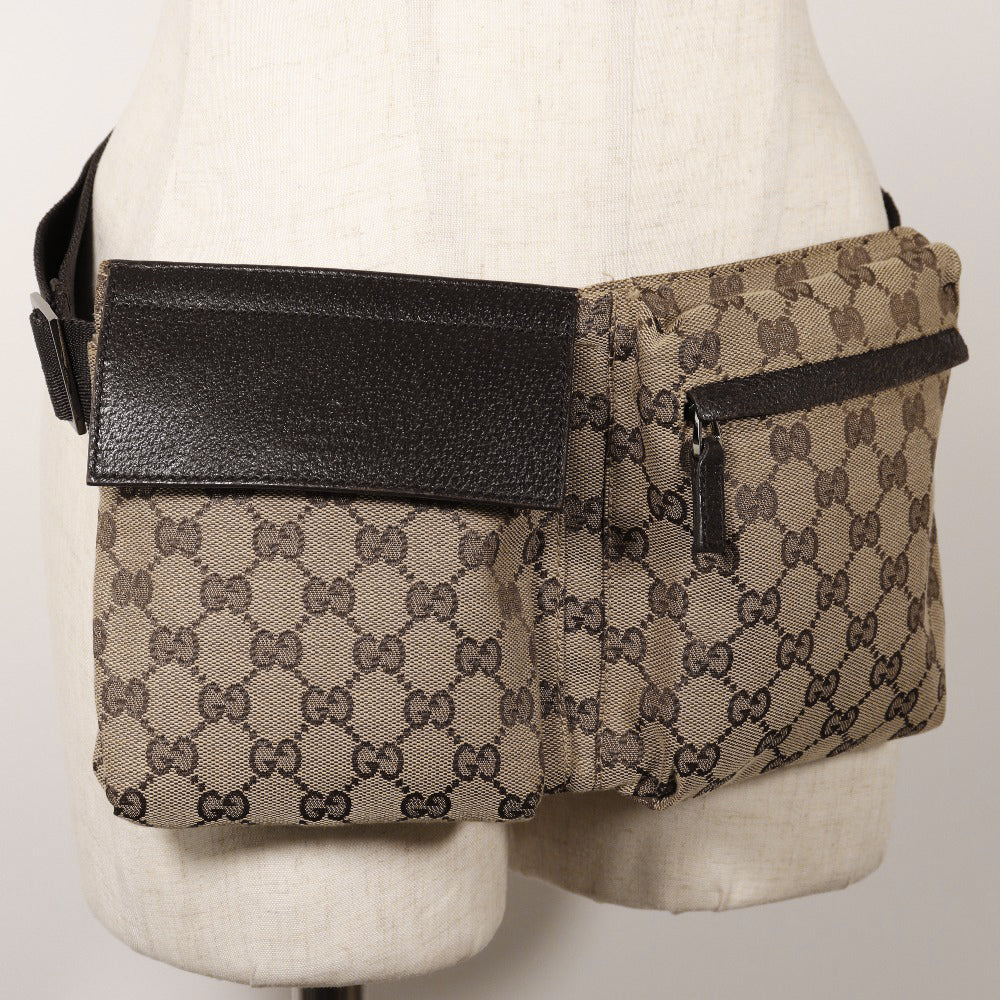 GUCCI Waist bag 28566 GG canvas beige Body bag mens(Unisex) Used