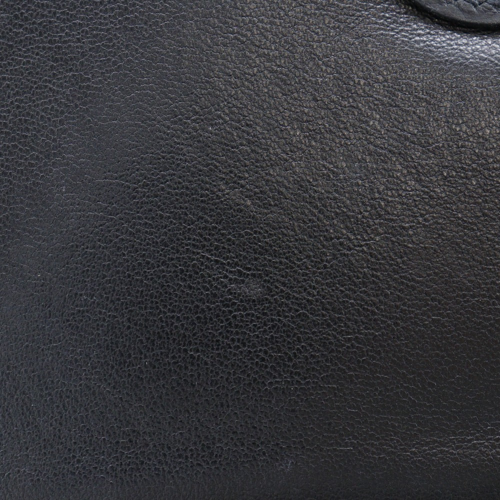 HERMES Long Wallet Purse Togo Black/Silver Metal Dogon GM Women(Unisex) Used