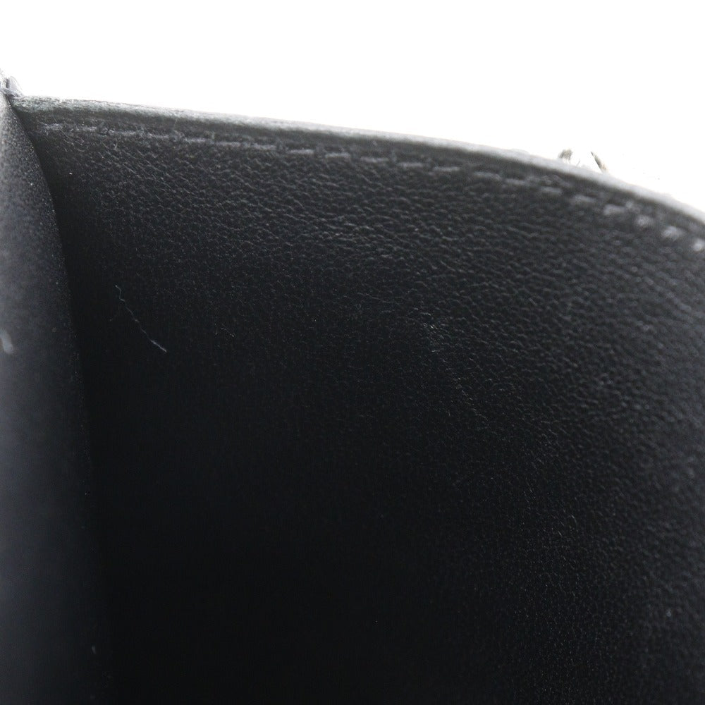 HERMES Long Wallet Purse Togo Black/Silver Metal Dogon GM Women(Unisex) Used