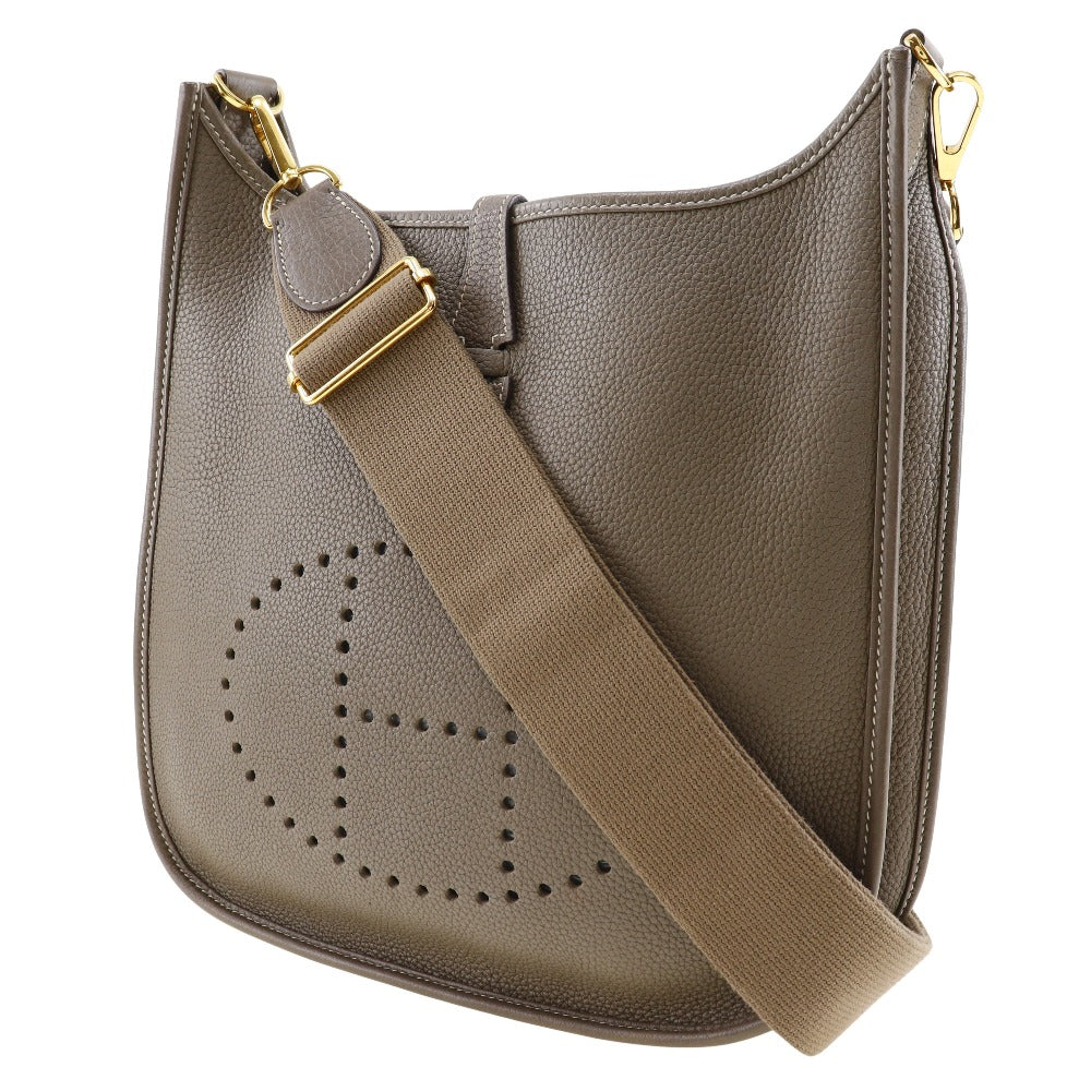 HERMES Shoulder Bag Taurillon Clemence Gold Metal Evelyn 3PM Women Used
