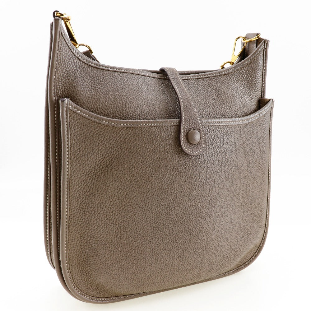 HERMES Shoulder Bag Taurillon Clemence Gold Metal Evelyn 3PM Women Used