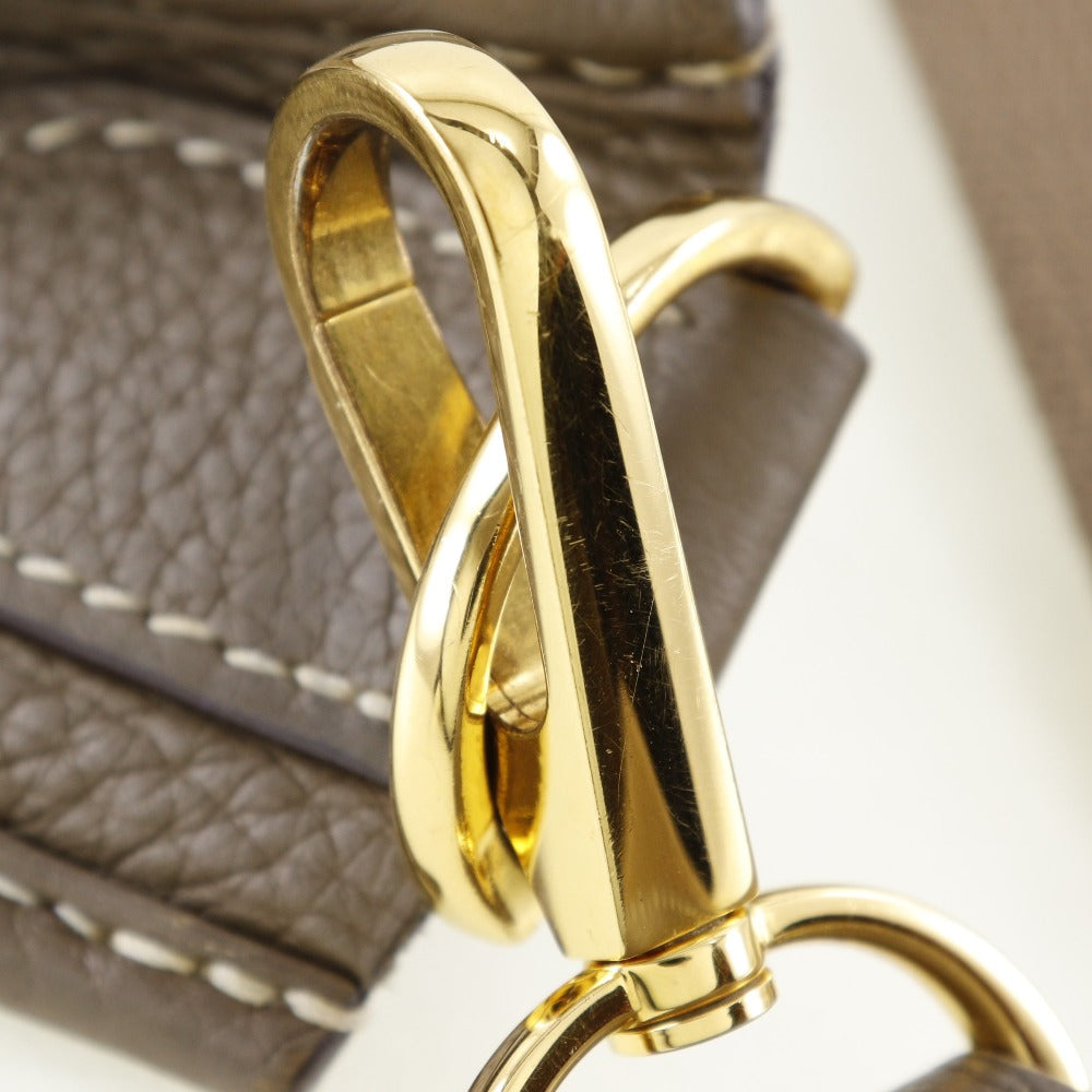 HERMES Shoulder Bag Taurillon Clemence Gold Metal Evelyn 3PM Women Used