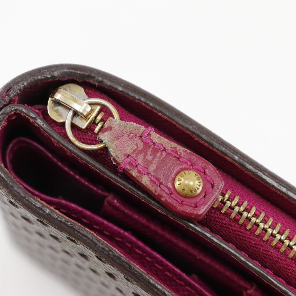 LOUIS VUITTON Bifold Wallet M95188 Monogram canvas Brown / Pink Monogram Perfo Compact zip Women Used
