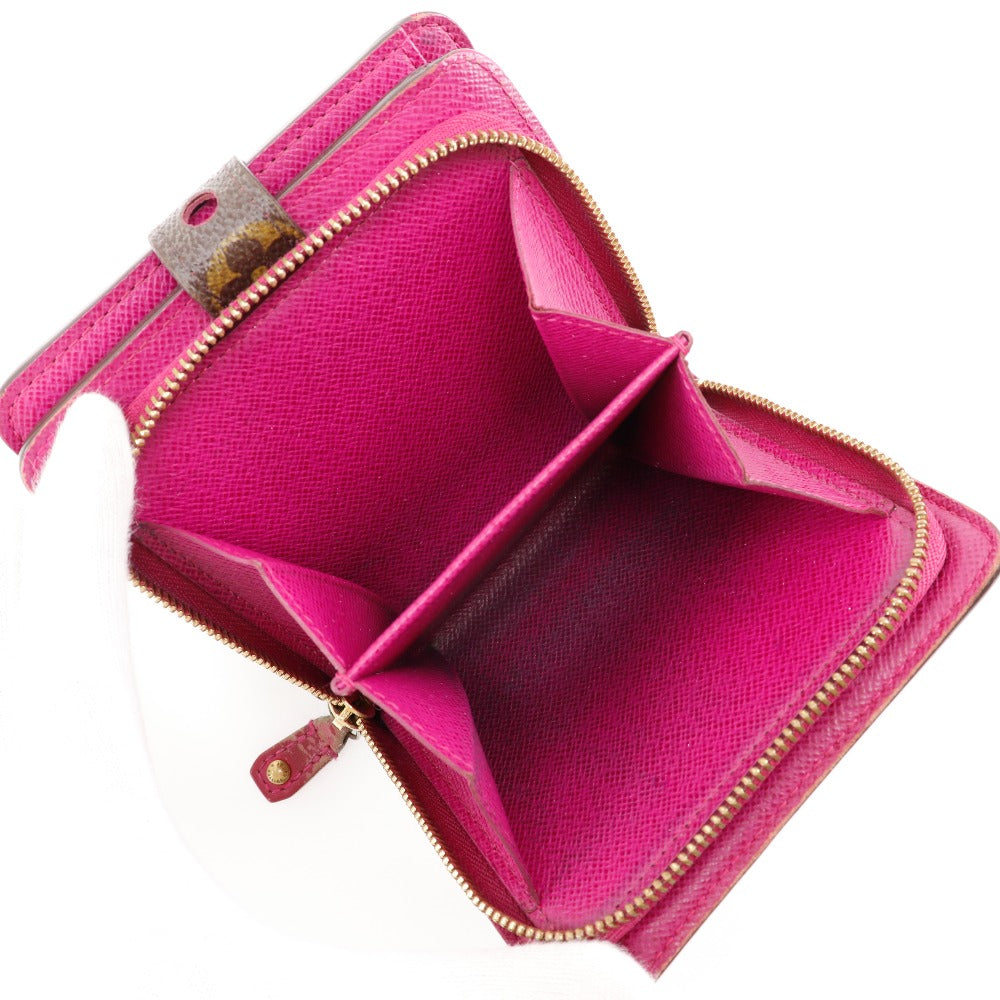 LOUIS VUITTON Bifold Wallet M95188 Monogram canvas Brown / Pink Monogram Perfo Compact zip Women Used
