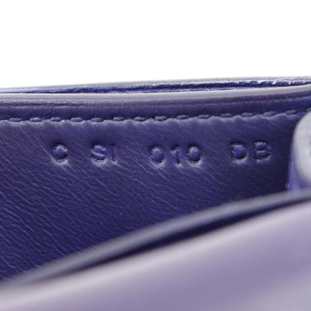 HERMES Long Wallet Purse Epsom Blue Passan Long Sangle Caval Women Used