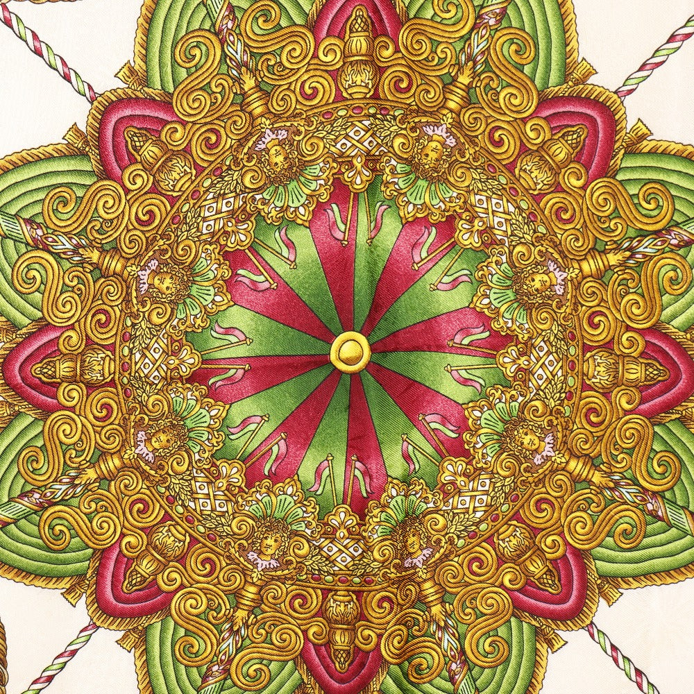 HERMES scarf silk wine-red LUNA PARK amusement park Carre90